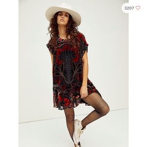 Free people strawberry fields velvet mini dress